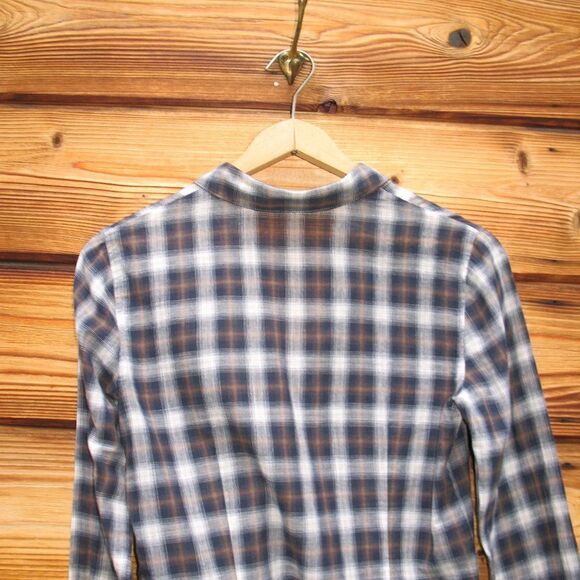 Theory Featherweight Cotton Plaid Top - Picture 5 of 7
